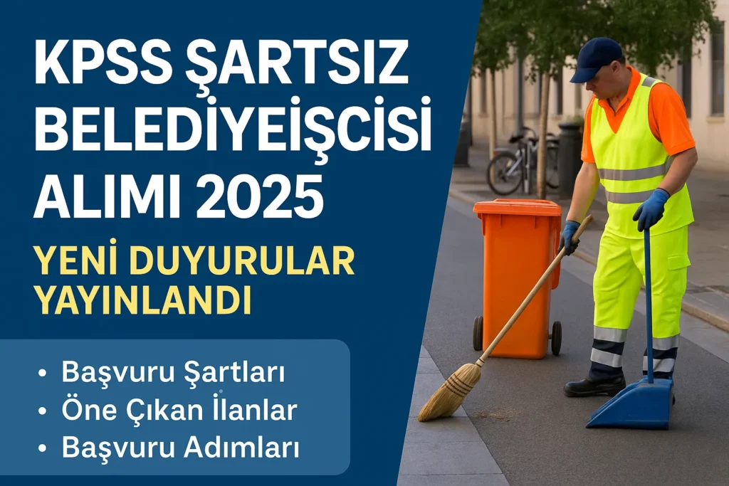 KPSS Şartsız Belediye İşçisi Alımı 2025 Başladı! Başvuru Şartları ve Duyurular
