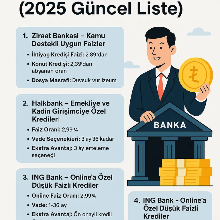 En Uygun Kredi Veren Bankalar (2025 Güncel Liste) – Faiz Oranları ve Tavsiyeler