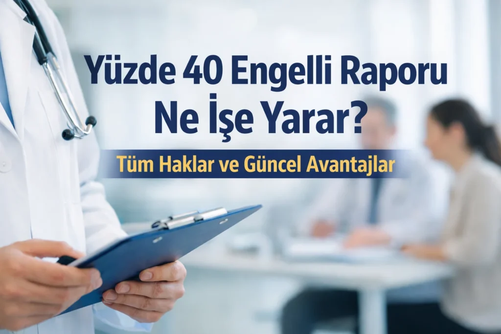 Yüzde 40 engelli raporu ne işe yarar tüm haklar ve güncel avantajlar