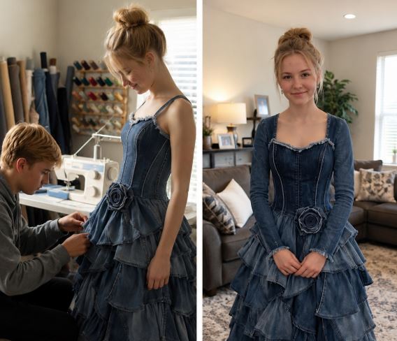 Teen’s Handmade Prom Dress Becomes a Symbol of Family Support and Creativity