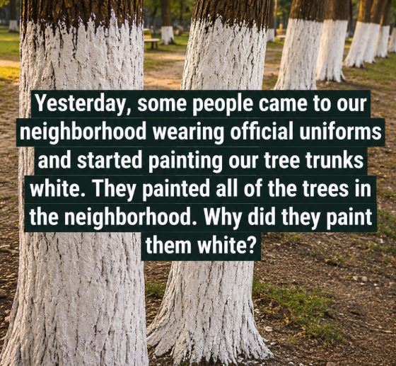 The Practical Reason Some Tree Trunks Are Painted White and How It Helps Protect Them