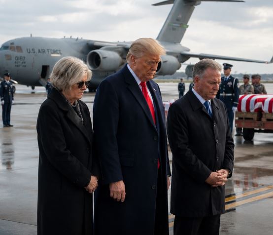 Online Discussion Follows Photos From Military Ceremony Attended by Donald Trump