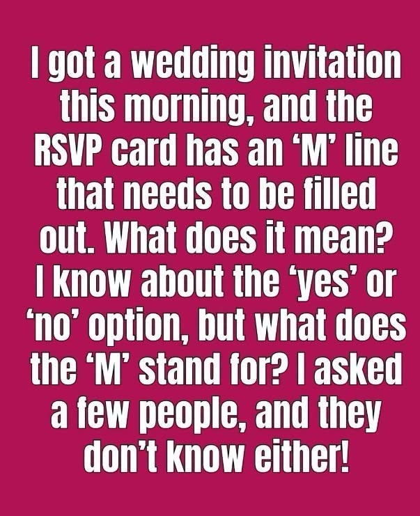 What Does the “M” Mean on a Wedding RSVP Card? How to Fill It Out