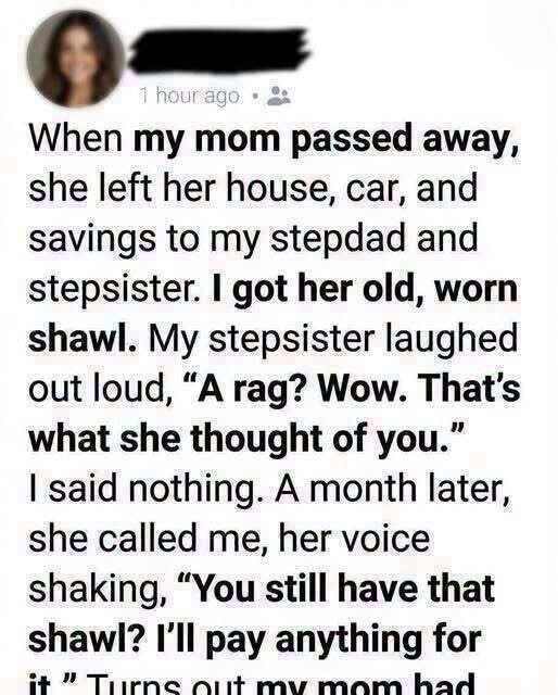 My Mother Left Me Only Her Old Shawl—Then I Understood What She Was Asking of Me