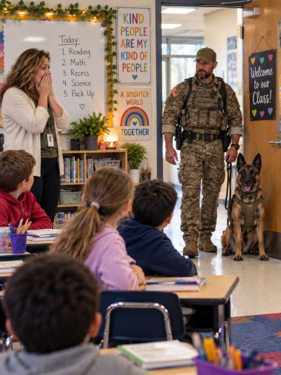 An Eight-Year-Old’s Report About Her Marine Father Led to a School Visit